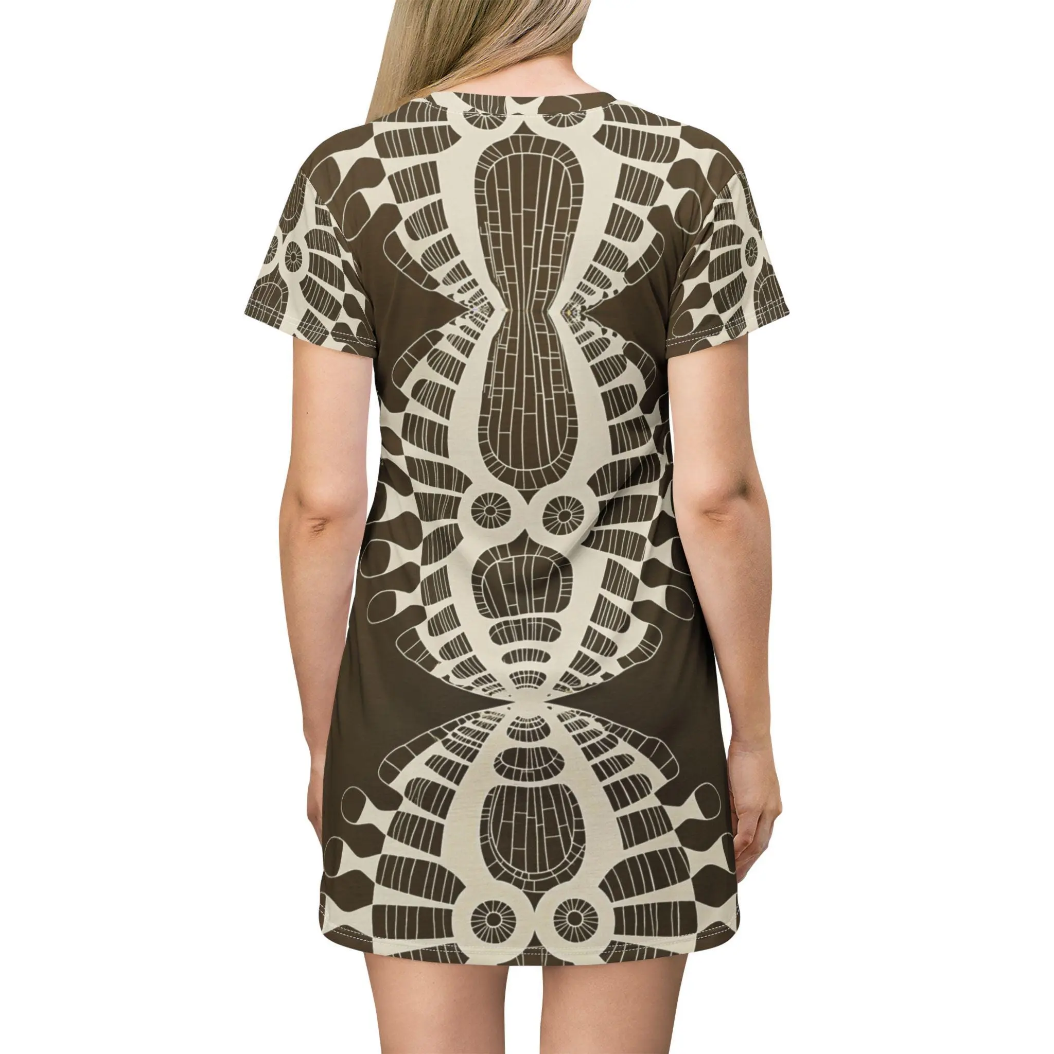 Abstract Urchin Brown - T-Shirt Dress