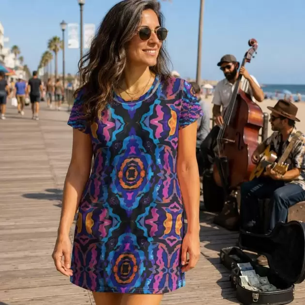 Purple H - T-Shirt Dress
