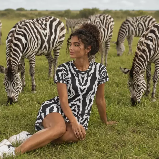 Zebra Confusion - T-Shirt Dress