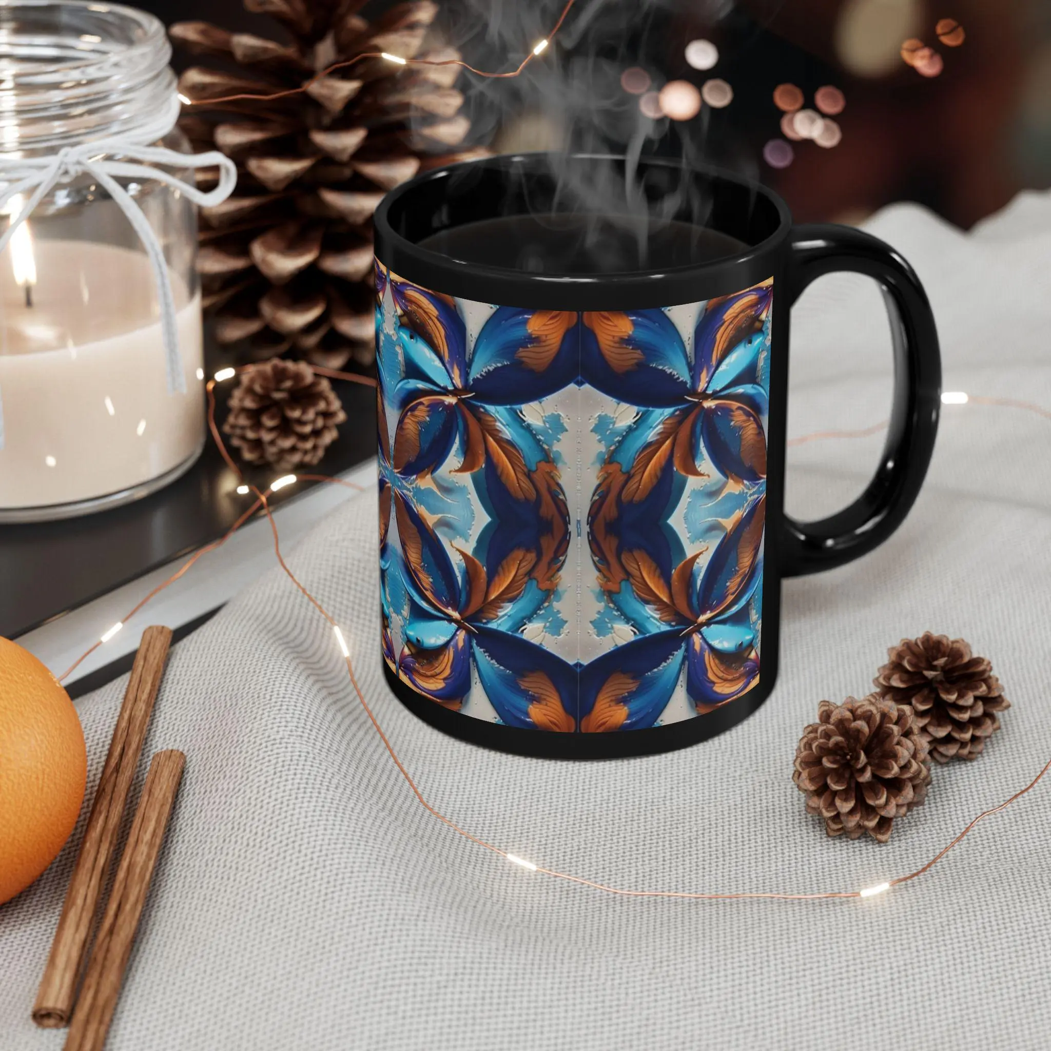 Blue Fan Quad - Coffee Mug