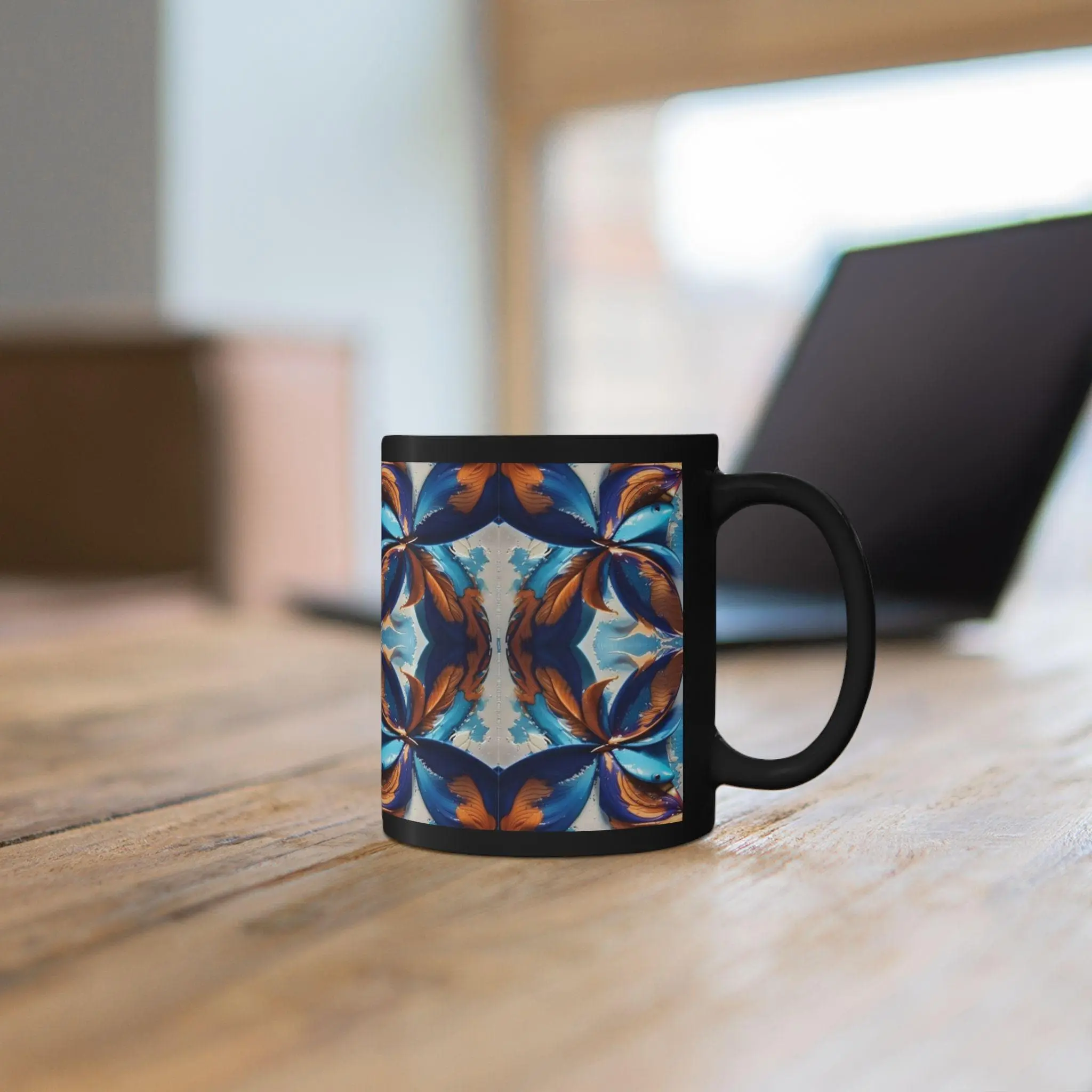 Blue Fan Quad - Coffee Mug
