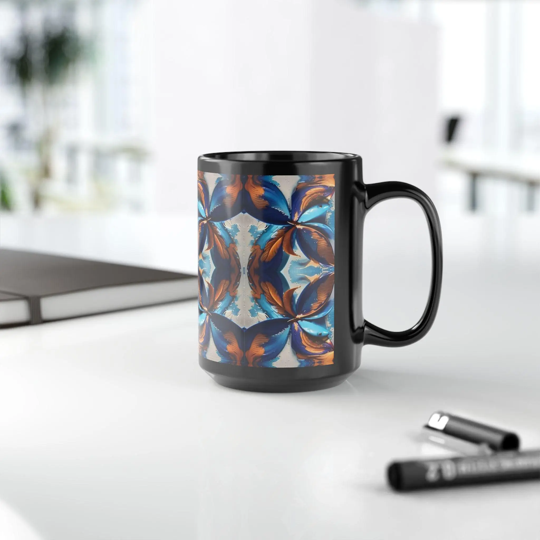 Blue Fan Quad - Coffee Mug