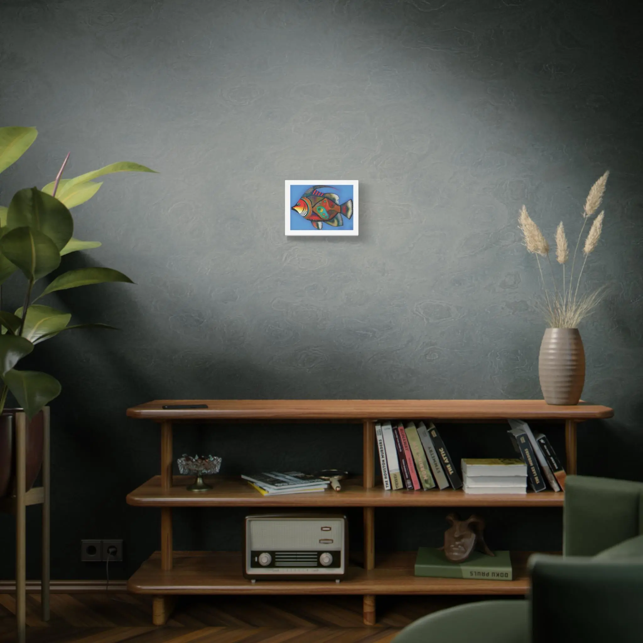 Fish on Blue - Canvas Wall Art