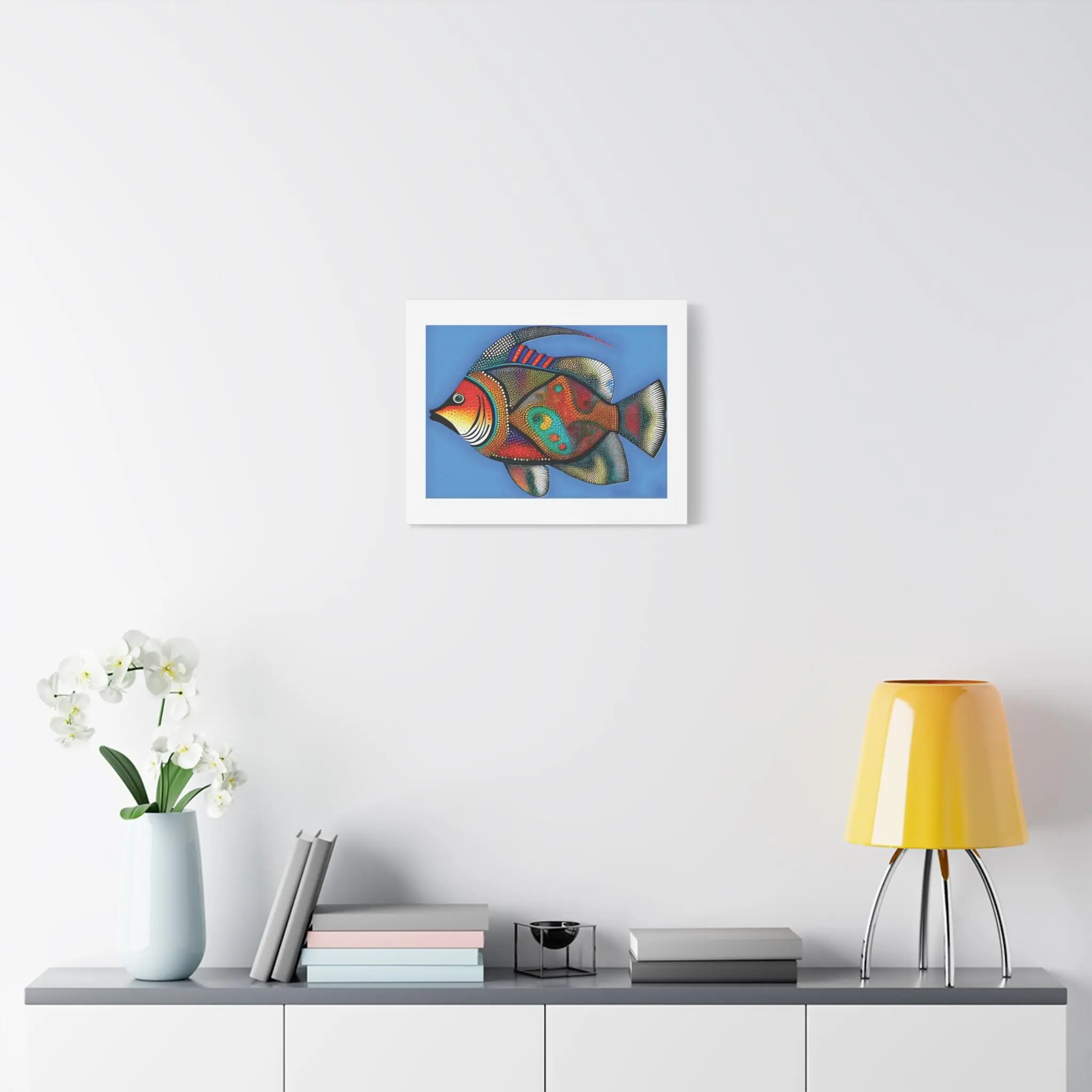 Fish on Blue - Canvas Wall Art