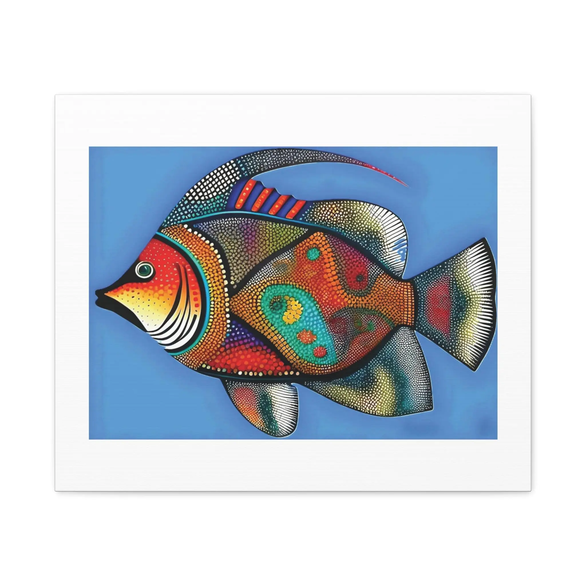 Fish on Blue - Canvas Wall Art