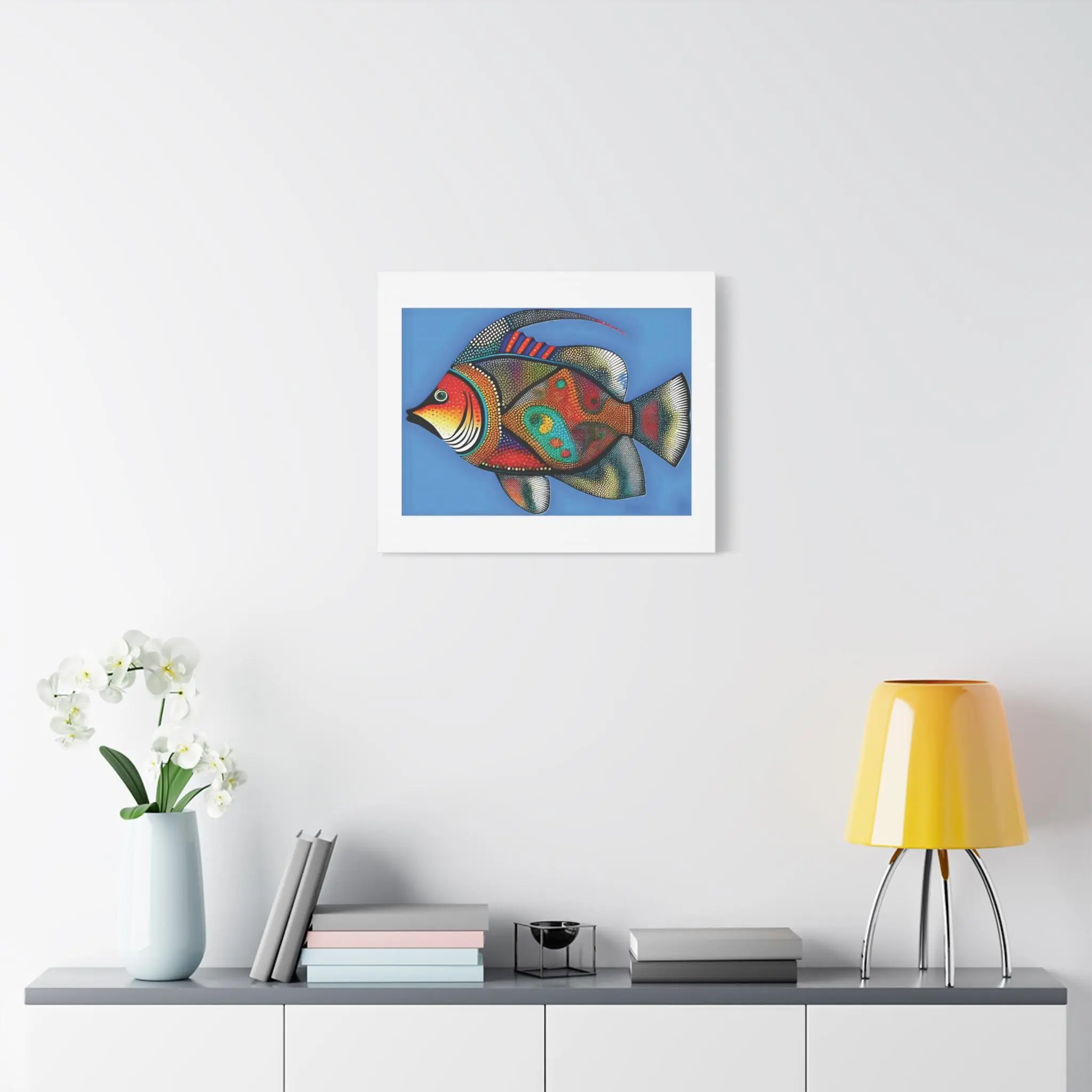 Fish on Blue - Canvas Wall Art