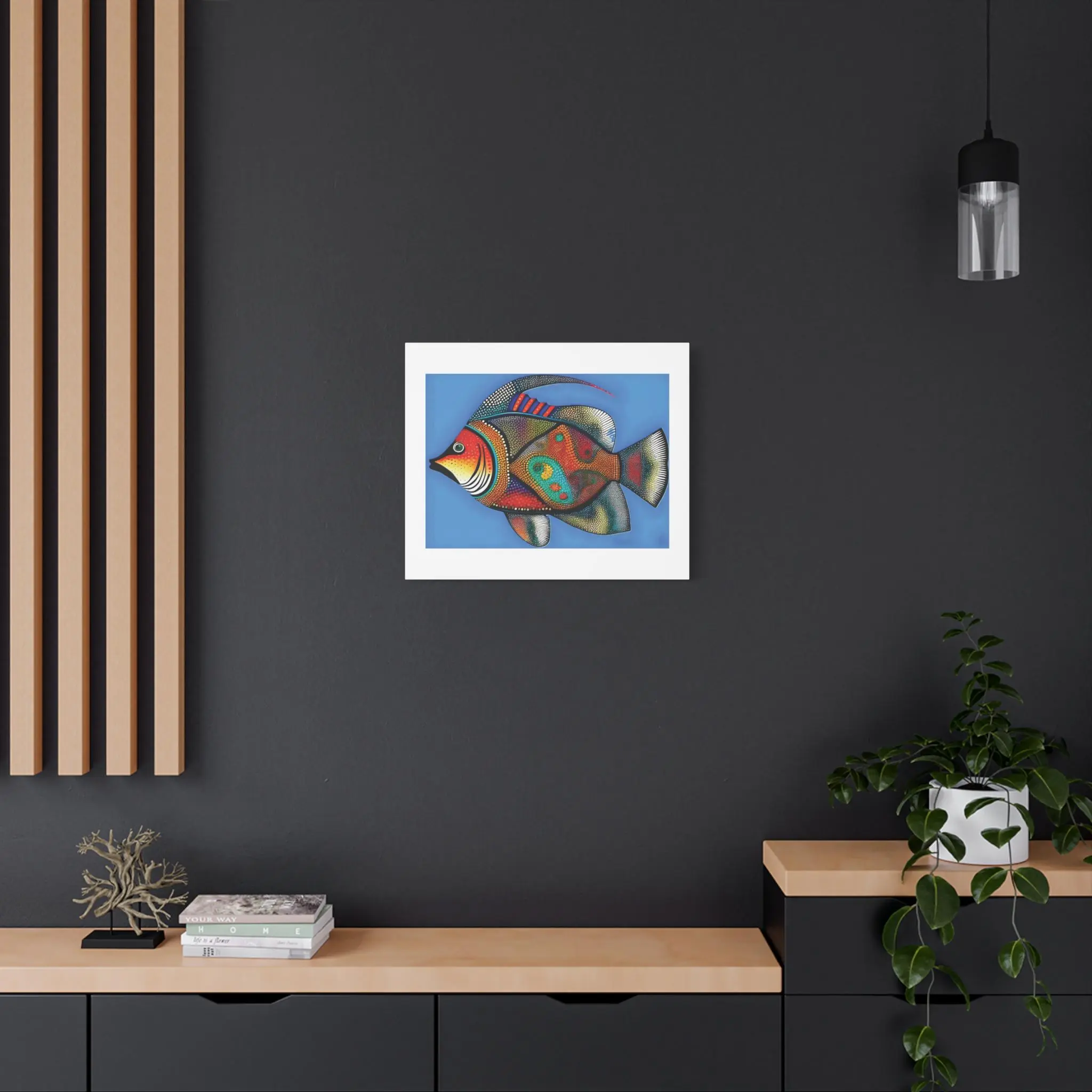 Fish on Blue - Canvas Wall Art
