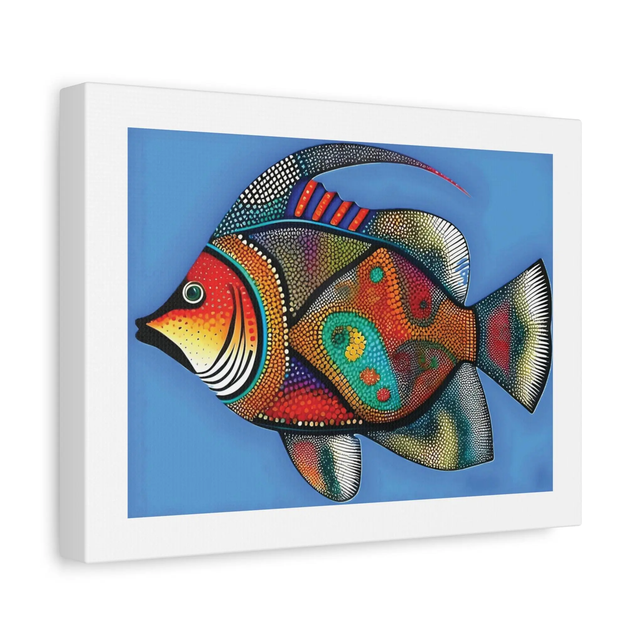 Fish on Blue - Canvas Wall Art