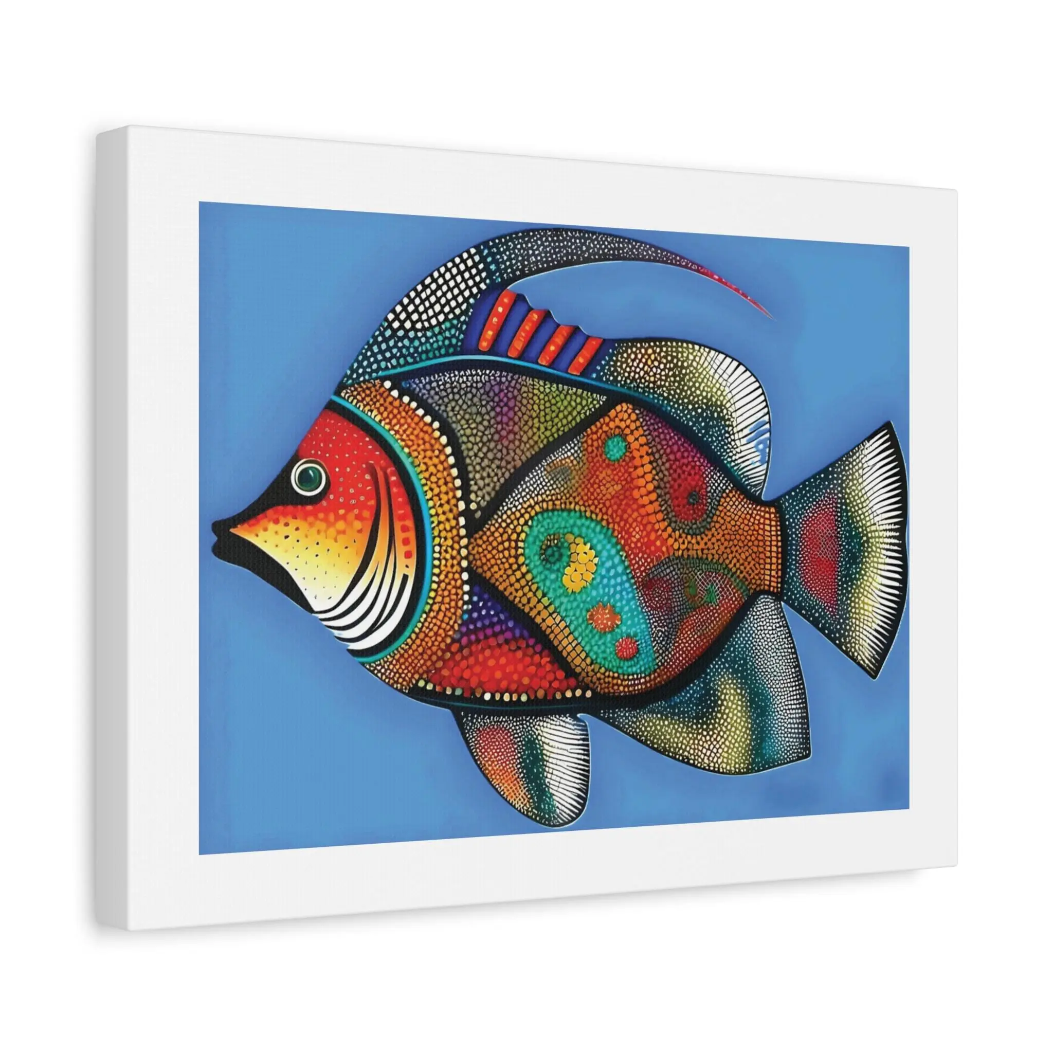 Fish on Blue - Canvas Wall Art
