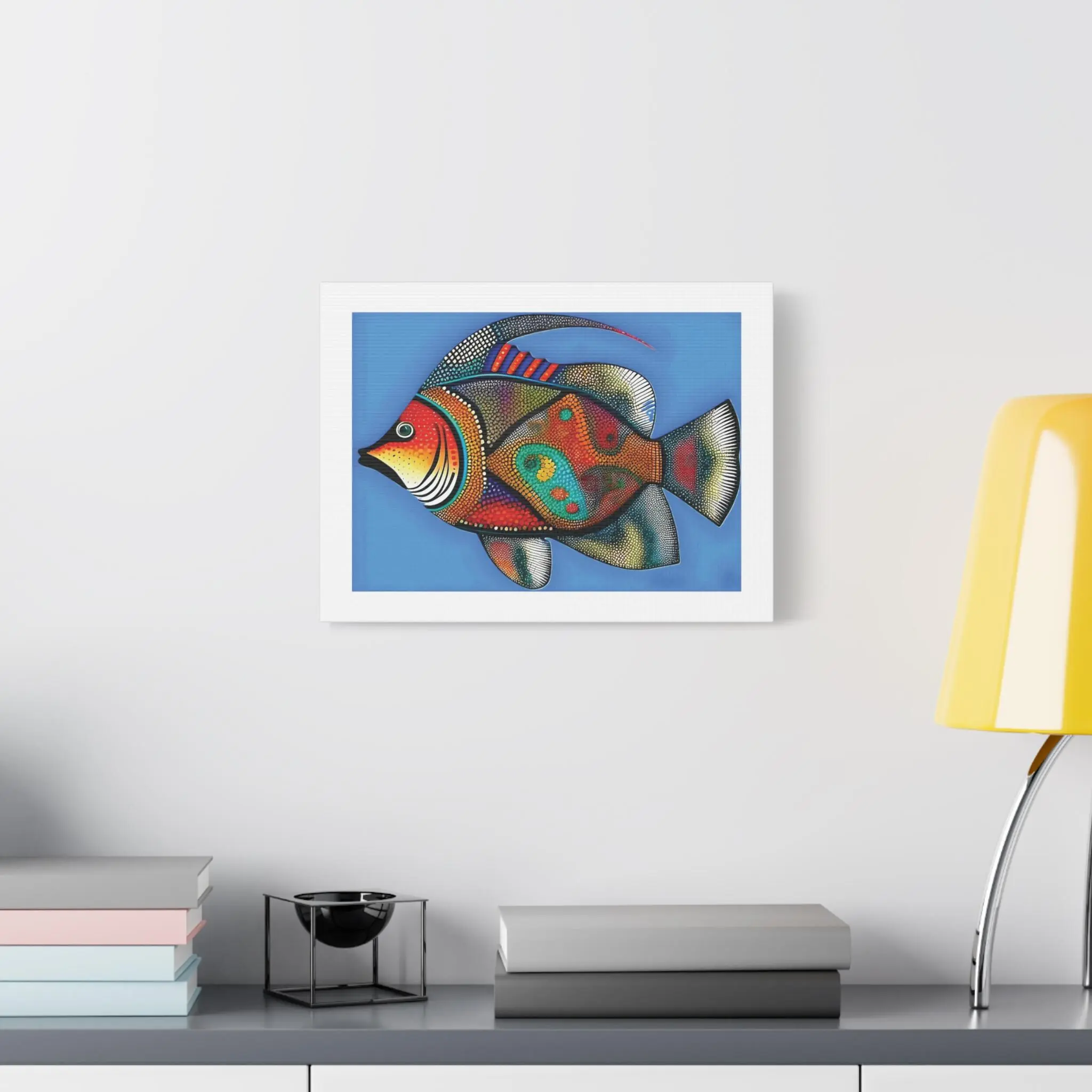 Fish on Blue - Canvas Wall Art