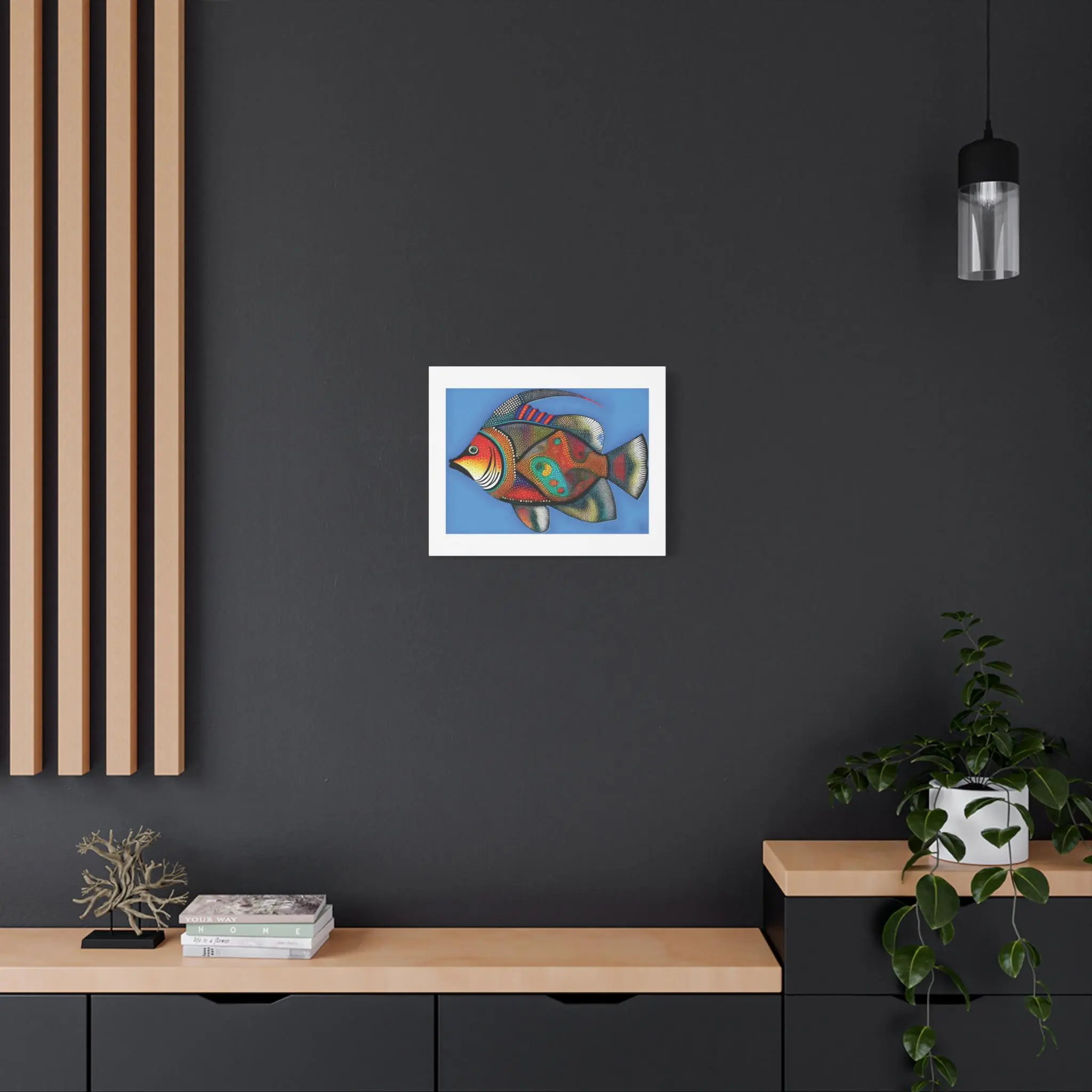 Fish on Blue - Canvas Wall Art