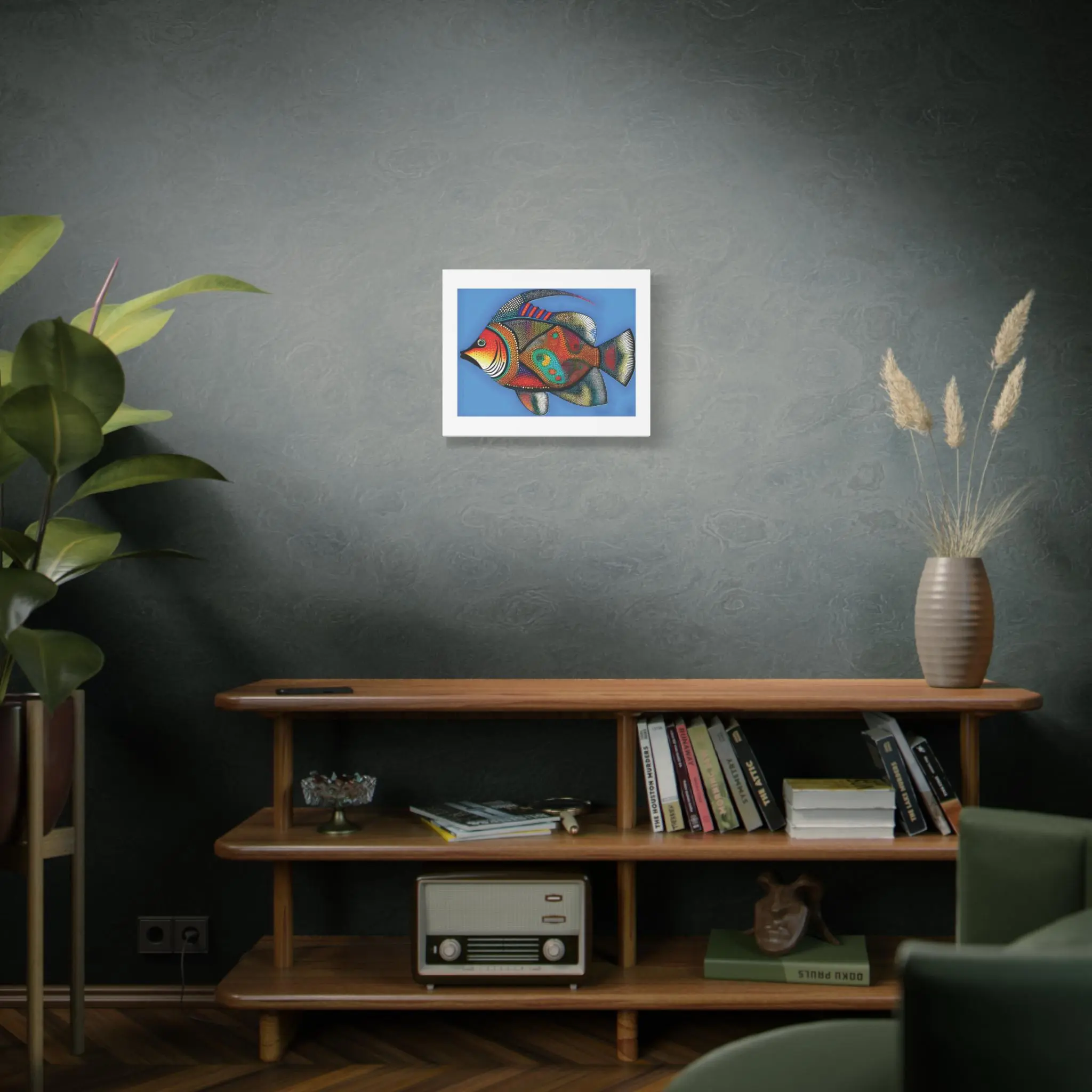 Fish on Blue - Canvas Wall Art