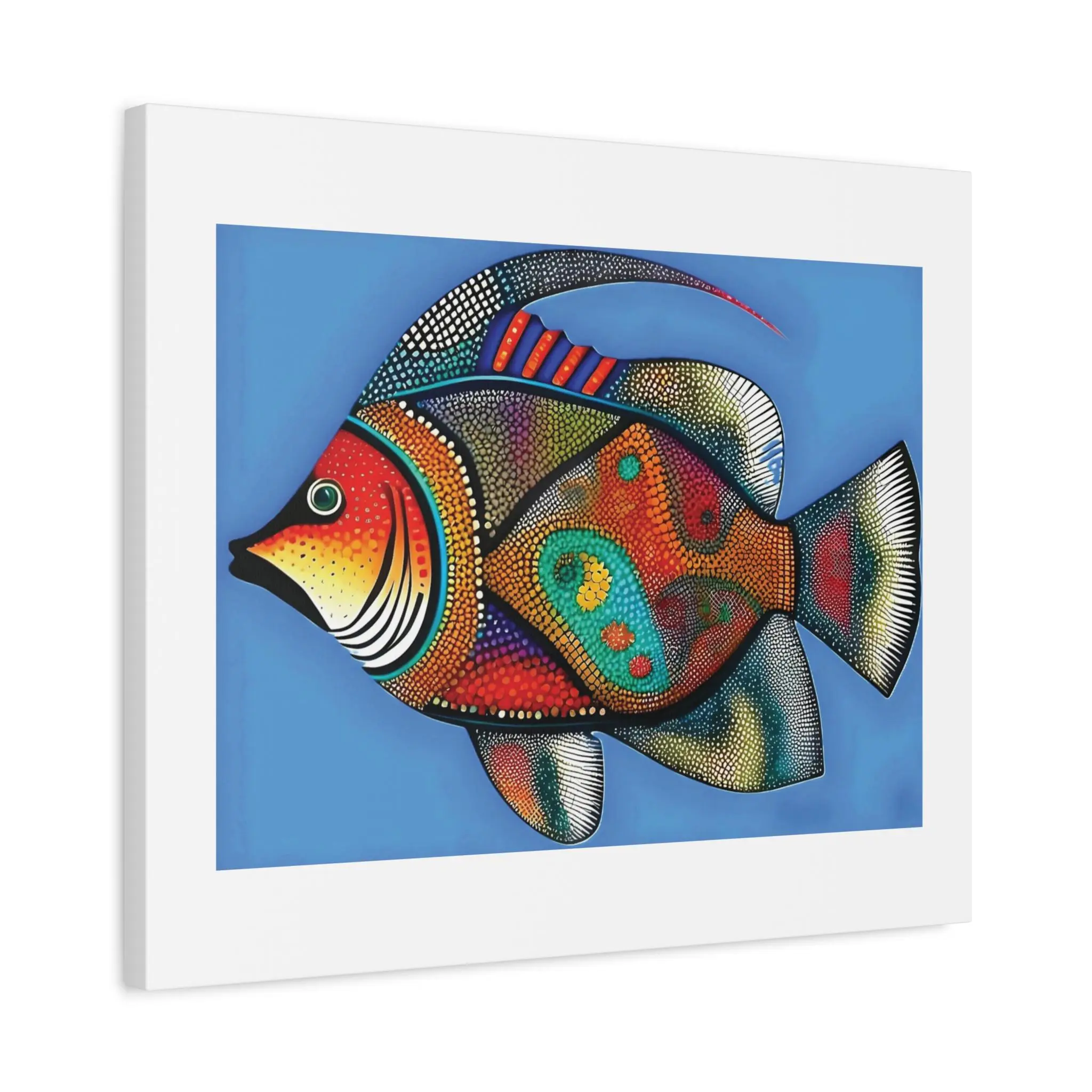 Fish on Blue - Canvas Wall Art