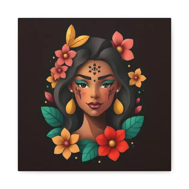 Lady on Black B - Canvas Wall Art