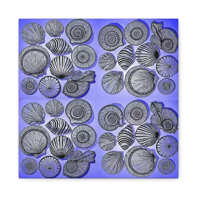 Shells Blue - Canvas Wall Art