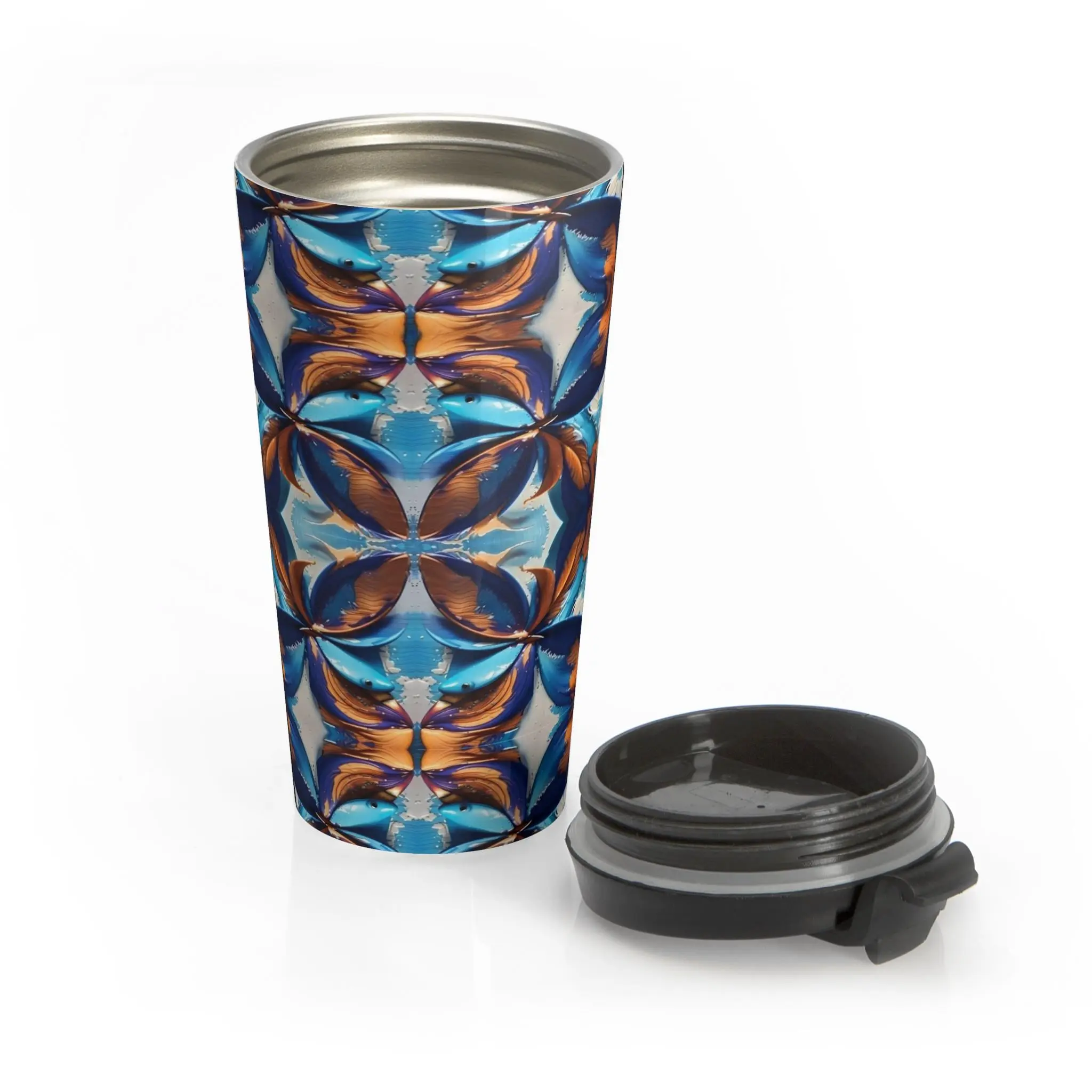 Blue Fan Quad - Travel Mug