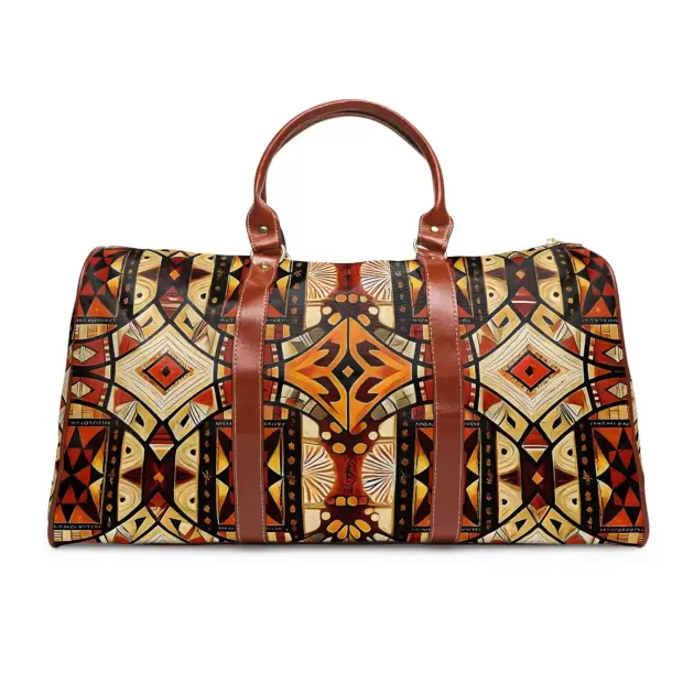 Polynesian Tapa Pattern Waterproof Travel Bag | Tribal Tapa Design