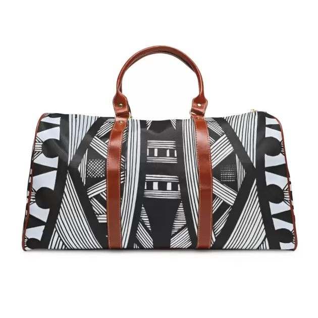 Tribal Island Line Art Waterproof Travel Bag