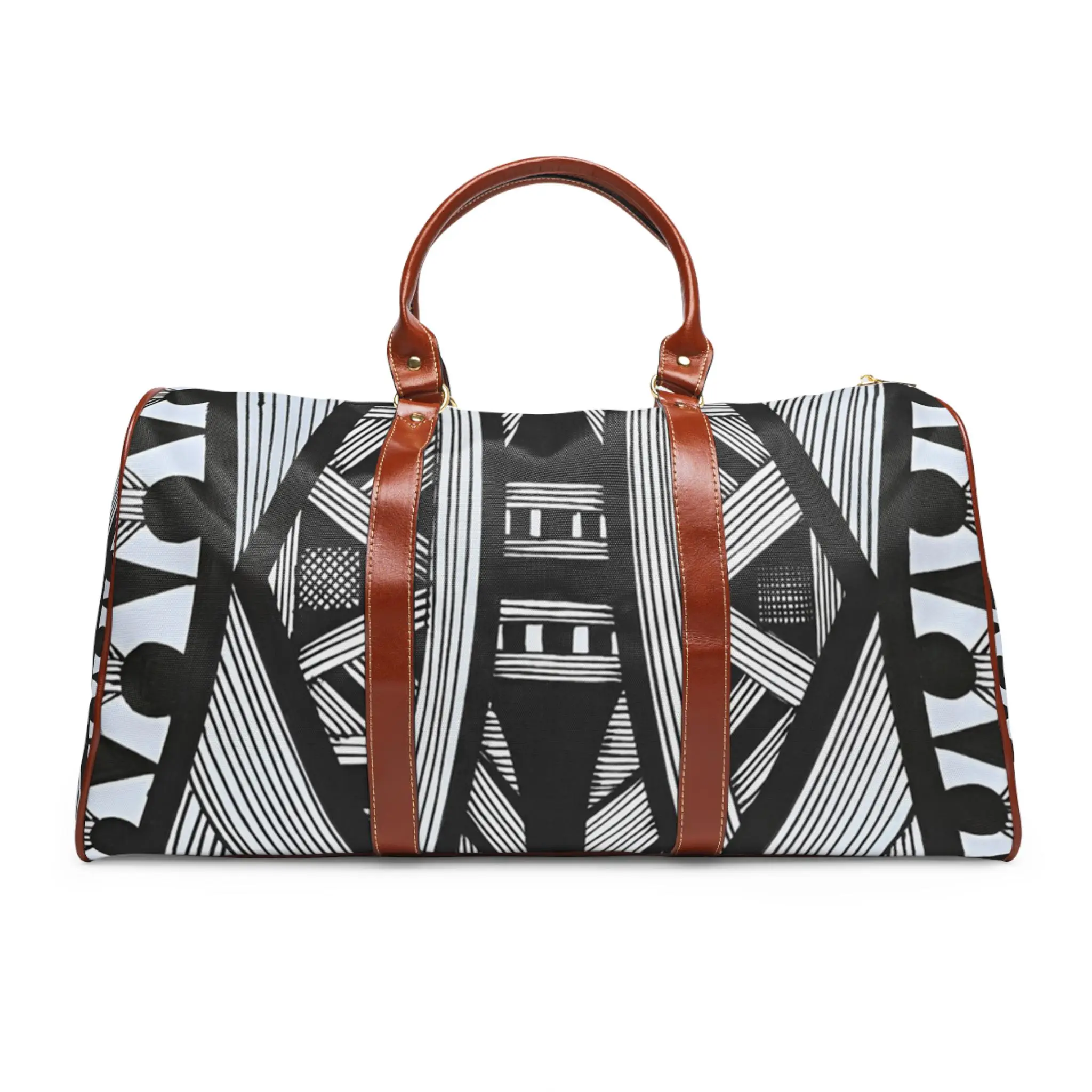 Tribal Island Line Art Waterproof Travel Bag