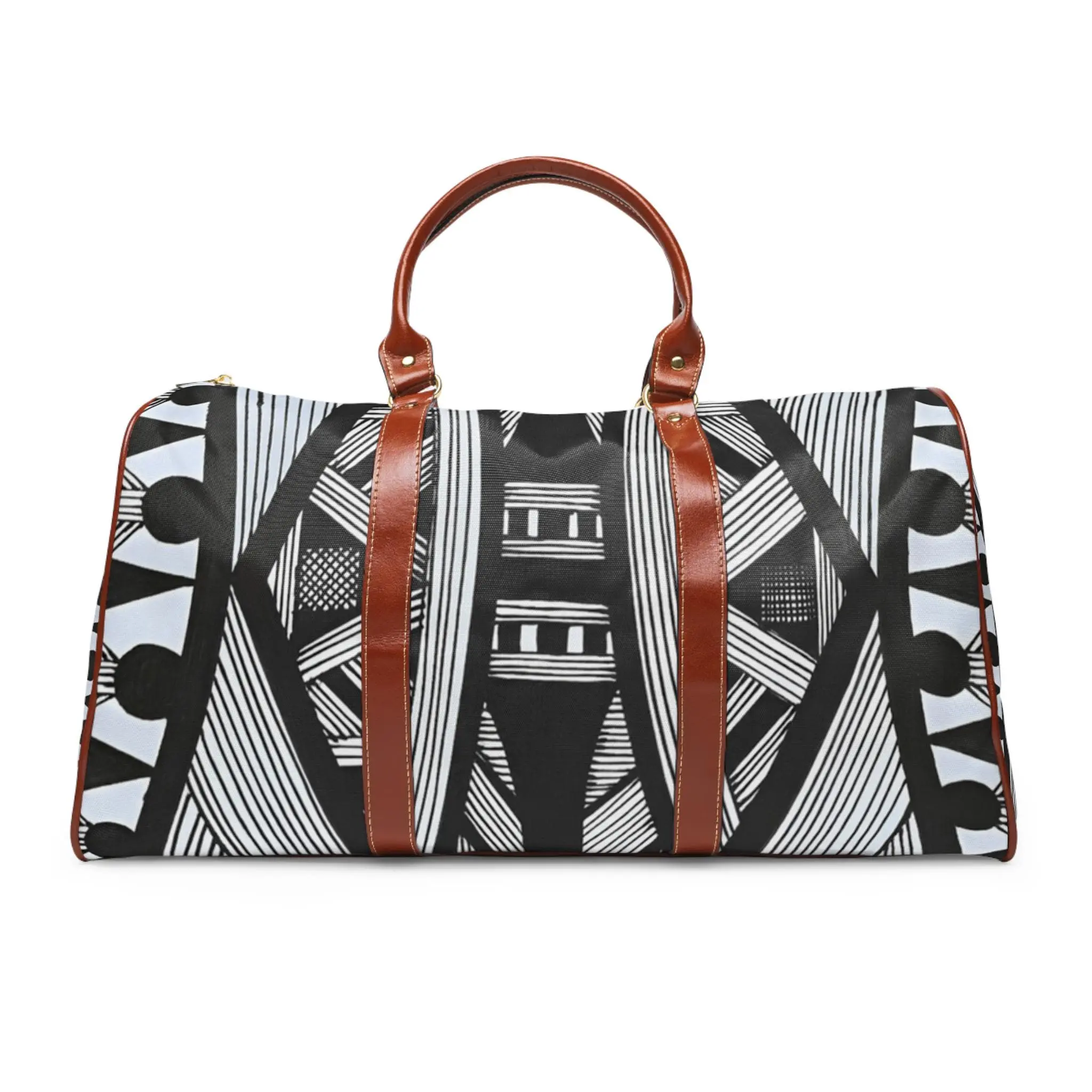 Tribal Island Line Art Waterproof Travel Bag