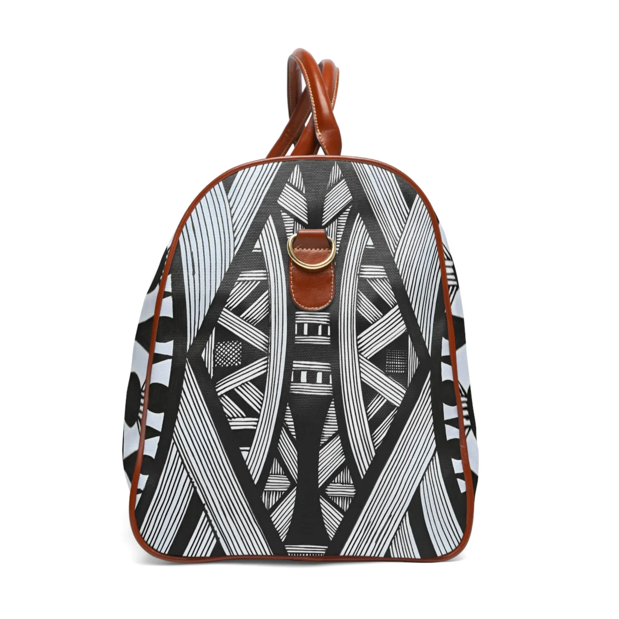 Tribal Island Line Art Waterproof Travel Bag