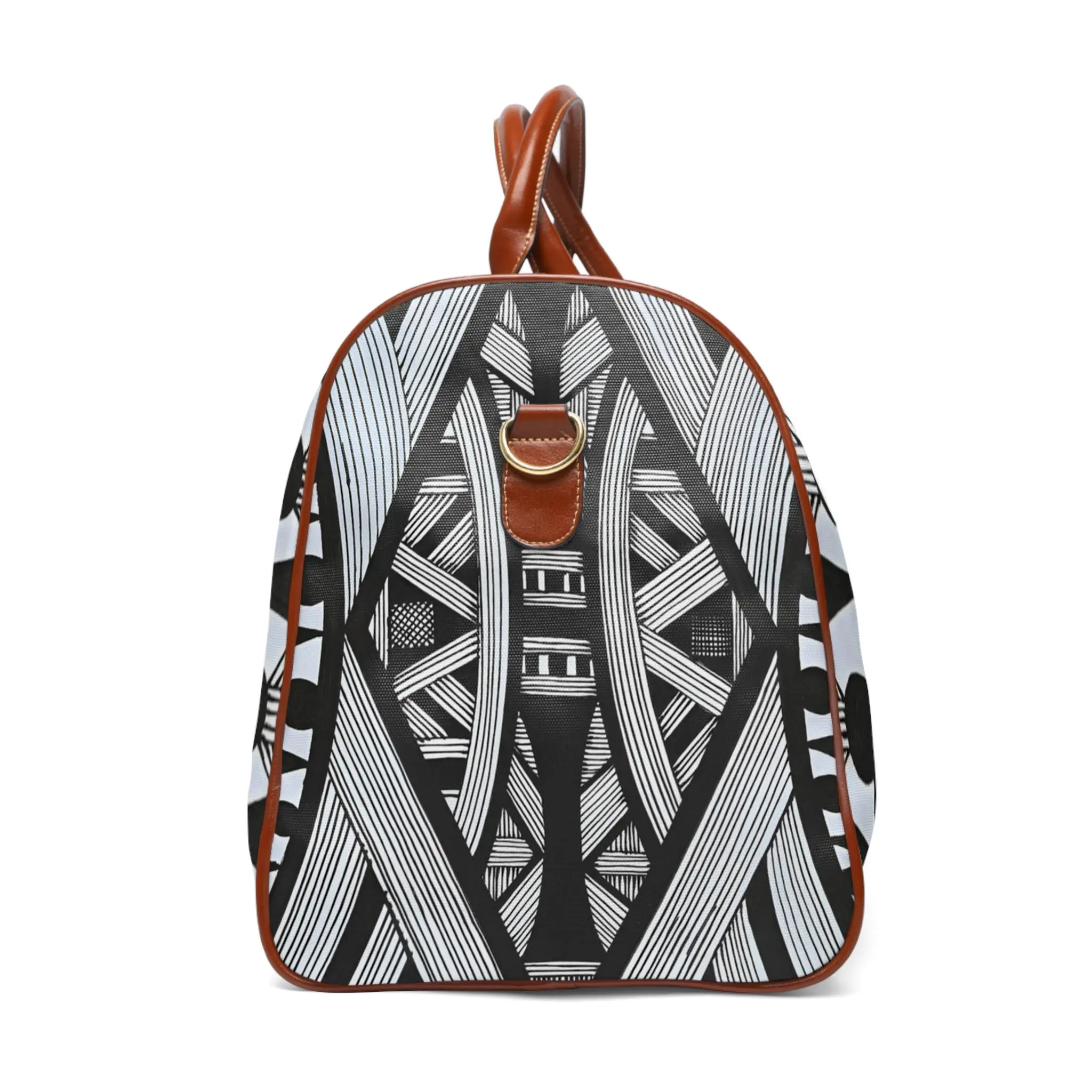 Tribal Island Line Art Waterproof Travel Bag