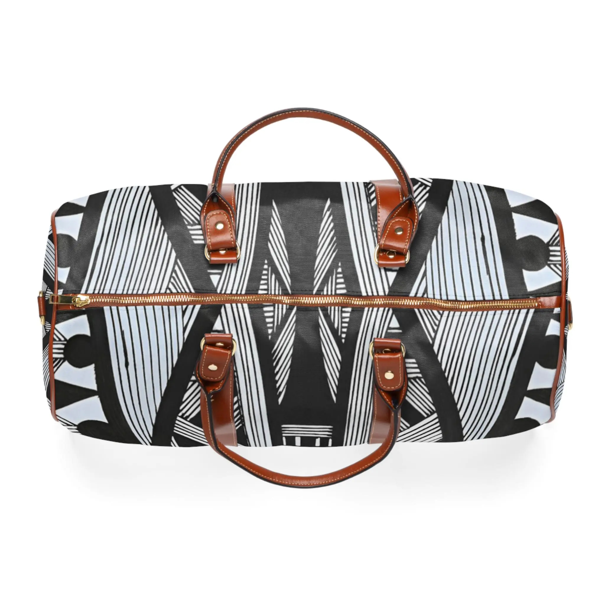 Tribal Island Line Art Waterproof Travel Bag
