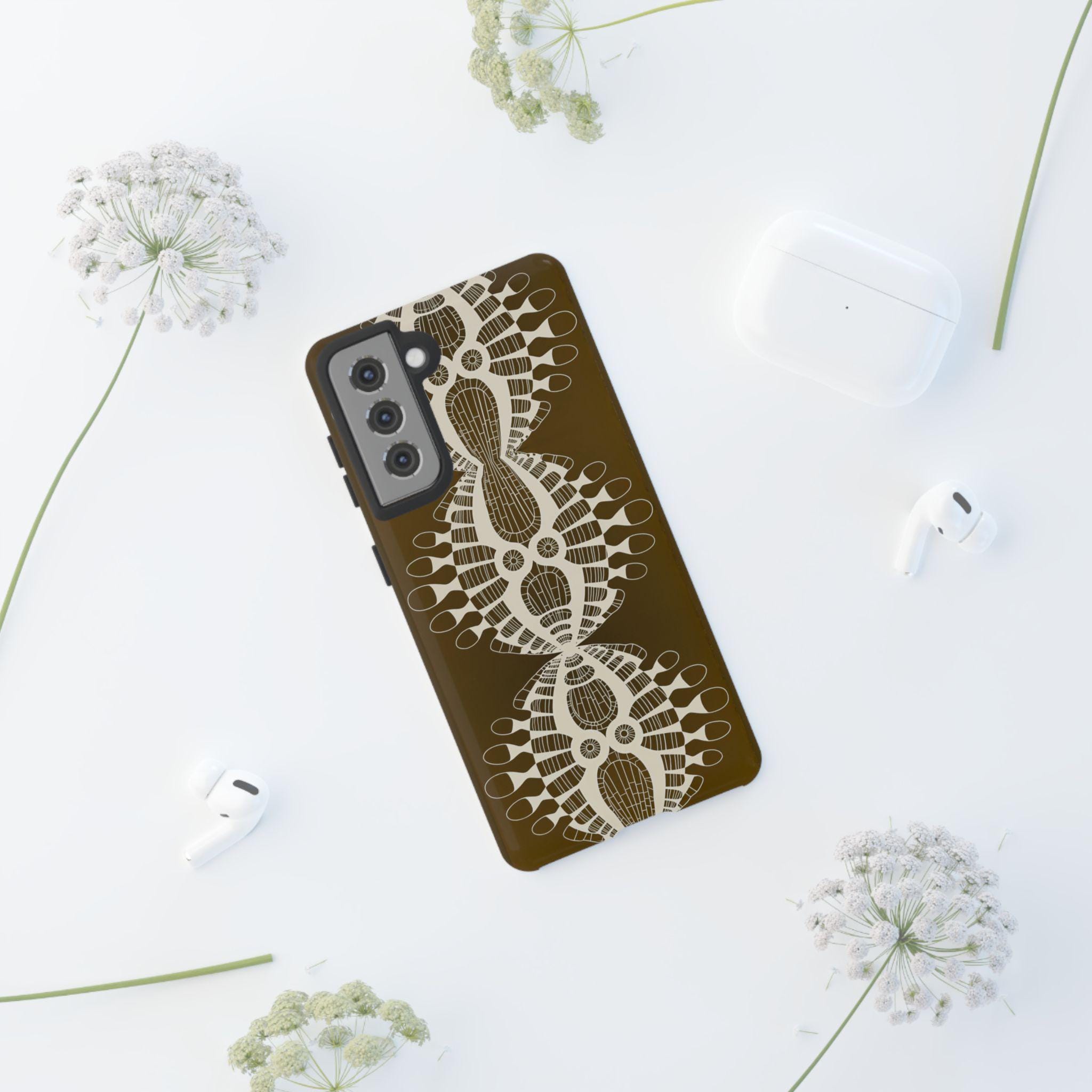 Abstract Urchin Brown Android Tough Case - Walt Smith Fiji Ocean Art - Supports ADE Reef Restoration
