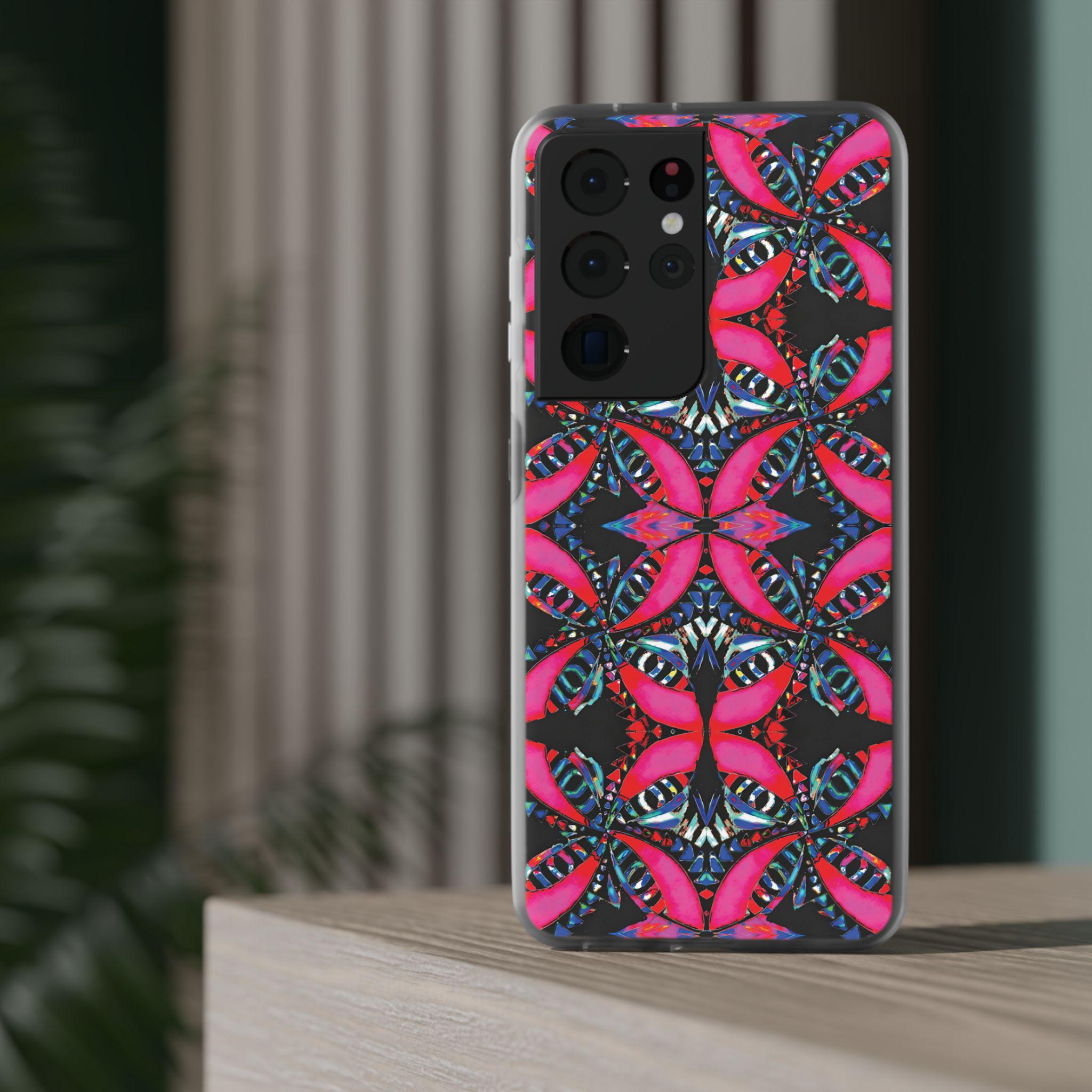 Pink on Black Android Flexi Case - Walt Smith Fiji Ocean Art - Supports ADE Reef Restoration