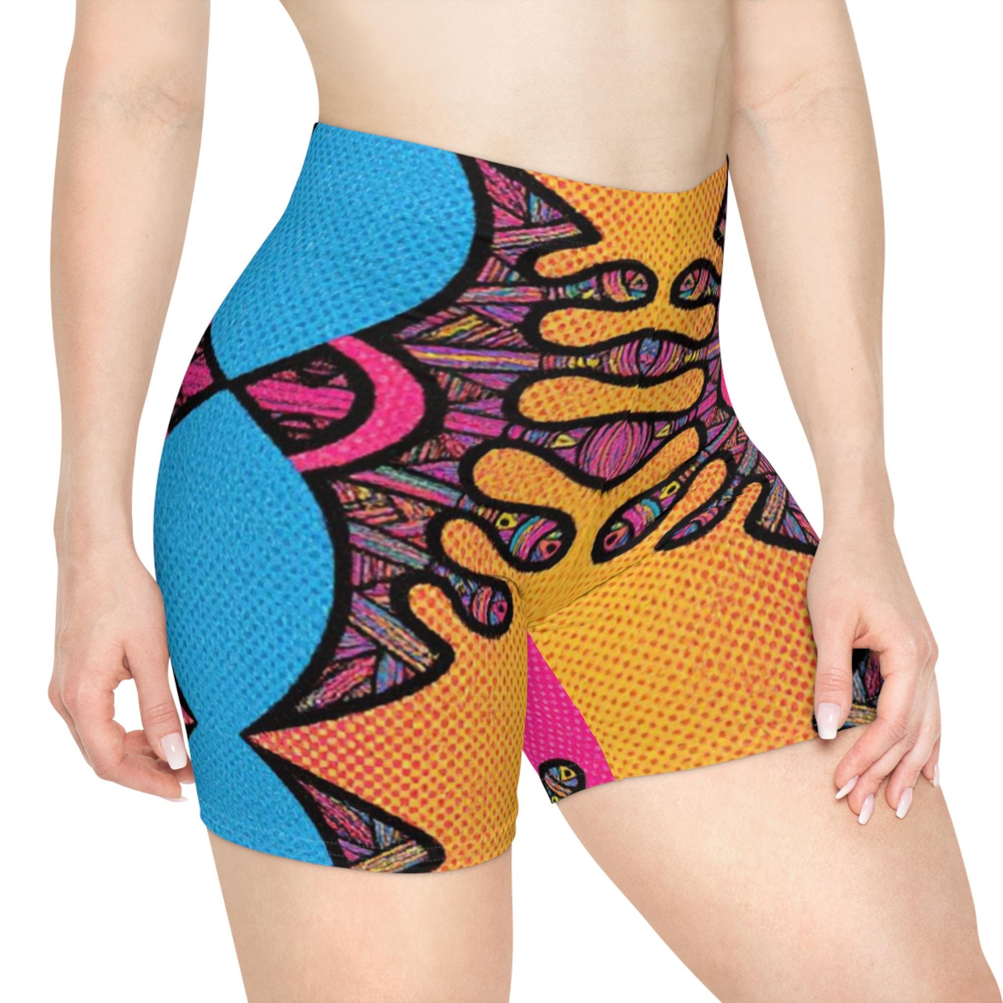 Colorful Abstract Ocean Life Women's Biker Shorts | All-Over Print