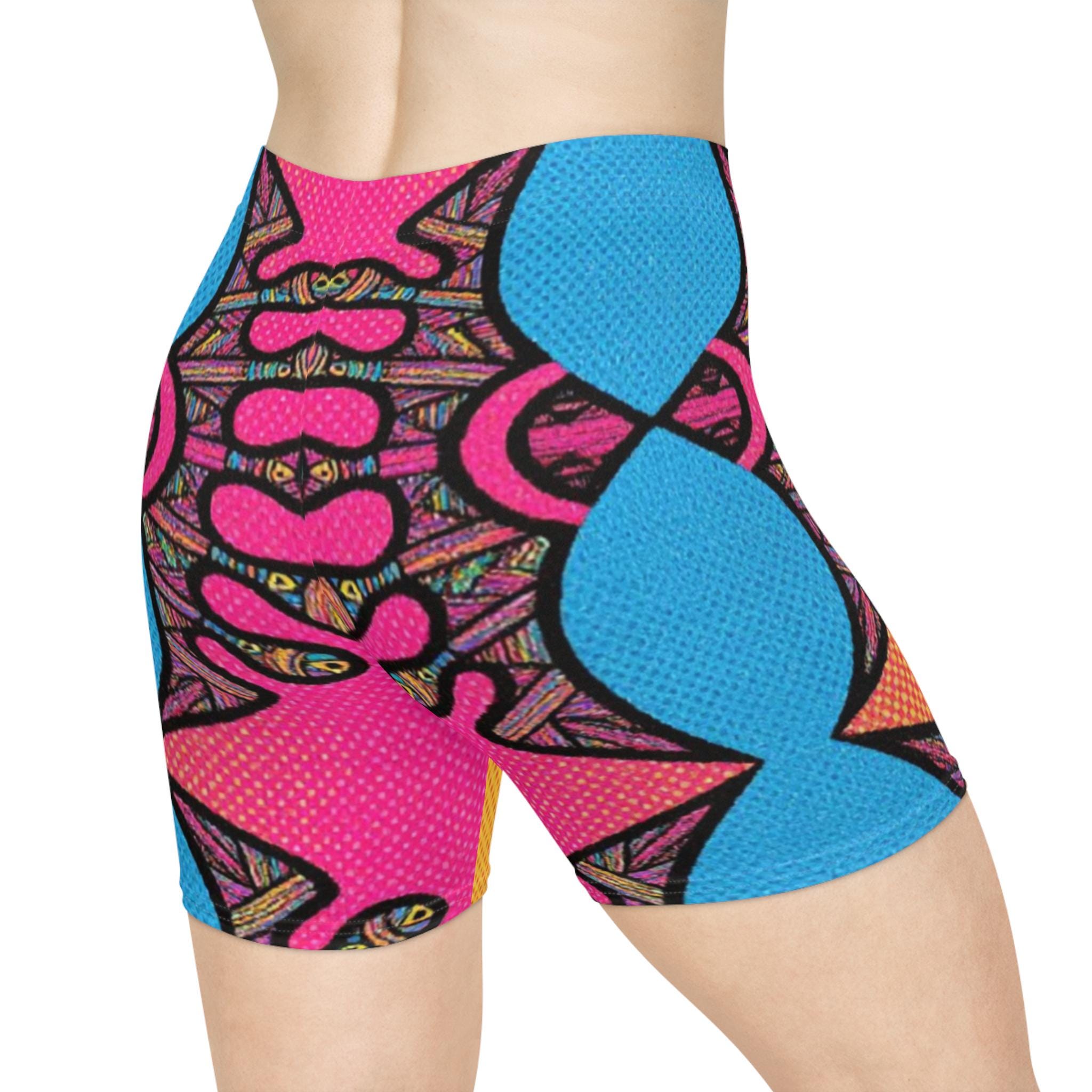 Colorful Abstract Ocean Life Women's Biker Shorts | All-Over Print