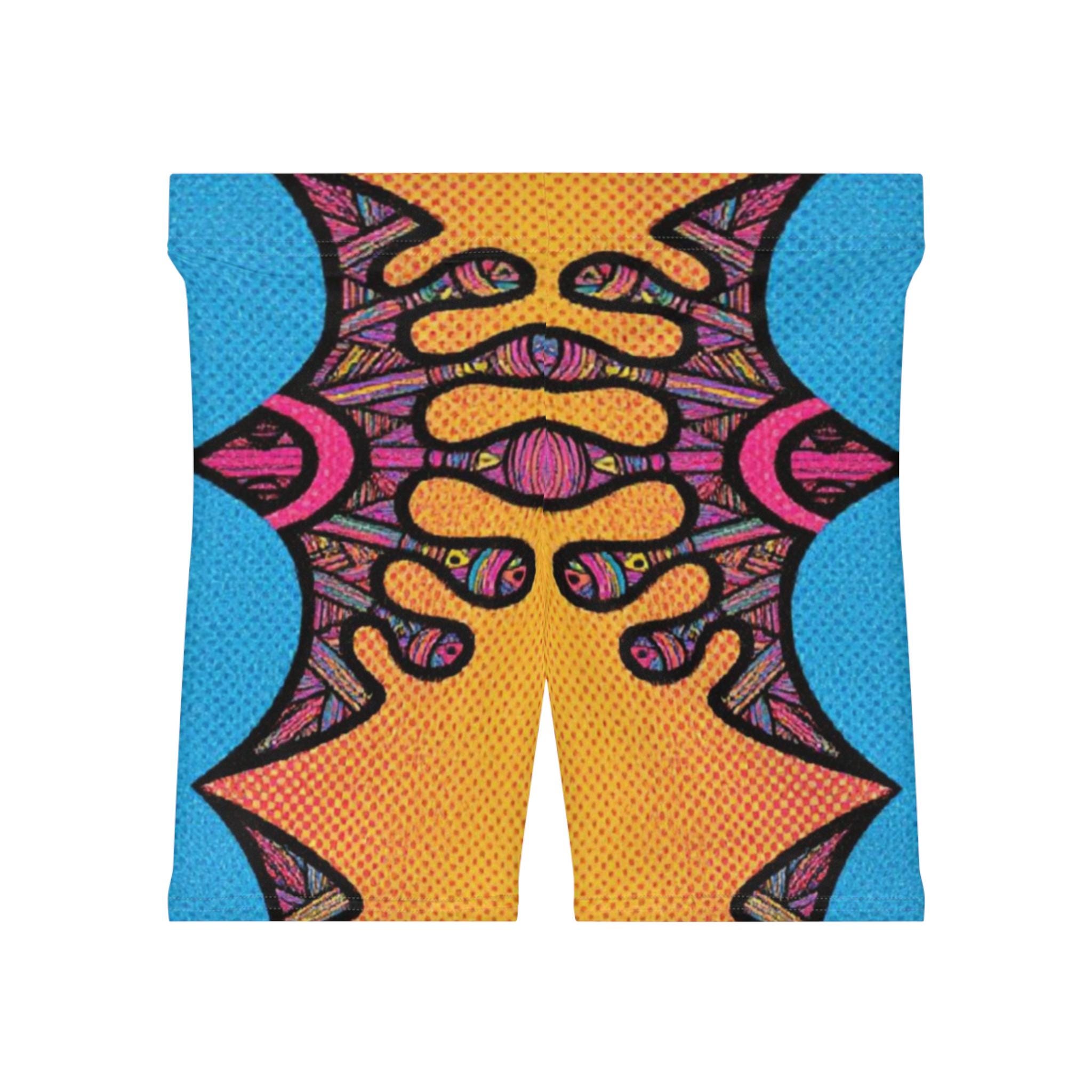 Colorful Abstract Ocean Life Women's Biker Shorts | All-Over Print