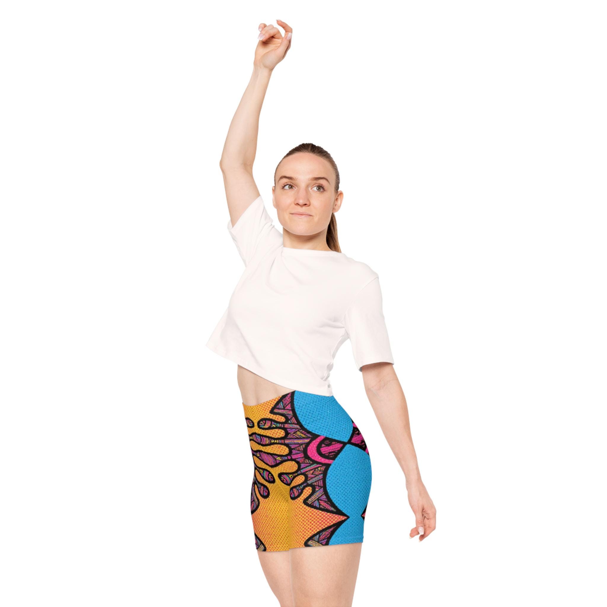 Colorful Abstract Ocean Life Women's Biker Shorts | All-Over Print