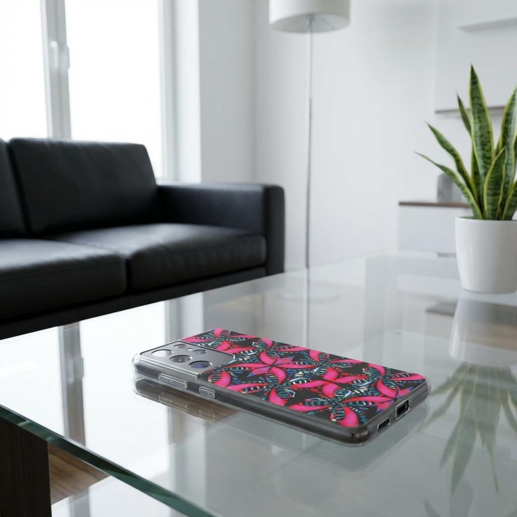 Pink on Black Android Flexi Case - Walt Smith Fiji Ocean Art - Supports ADE Reef Restoration