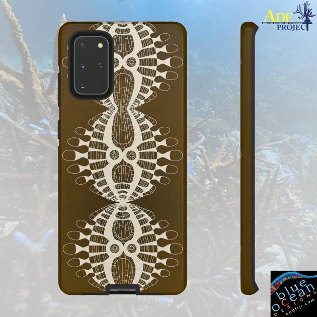 Abstract Urchin Brown Android Tough Case - Walt Smith Fiji Ocean Art - Supports ADE Reef Restoration
