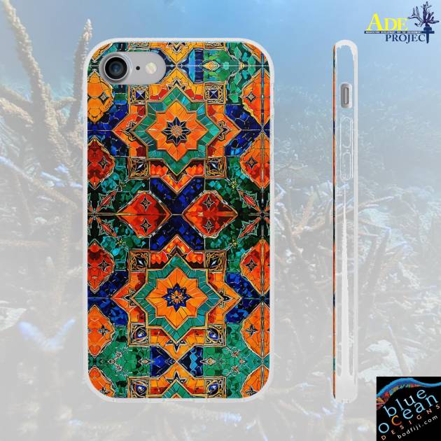 Moroccan Style iPhone Flexi Case - Walt Smith Fiji Ocean Art - Supports ADE Reef Restoration