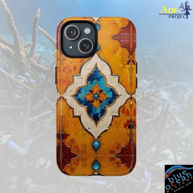 Morocco Tiles iPhone Magnetic Case - Walt Smith Fiji Ocean Art - Supports ADE Reef Restoration