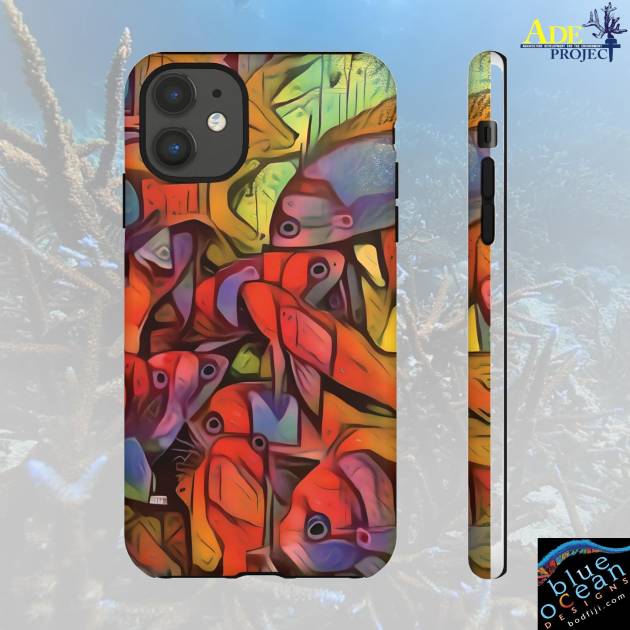 Speckle Backs iPhone Tough Case - Walt Smith Fiji Ocean Art - Supports ADE Reef Restoration