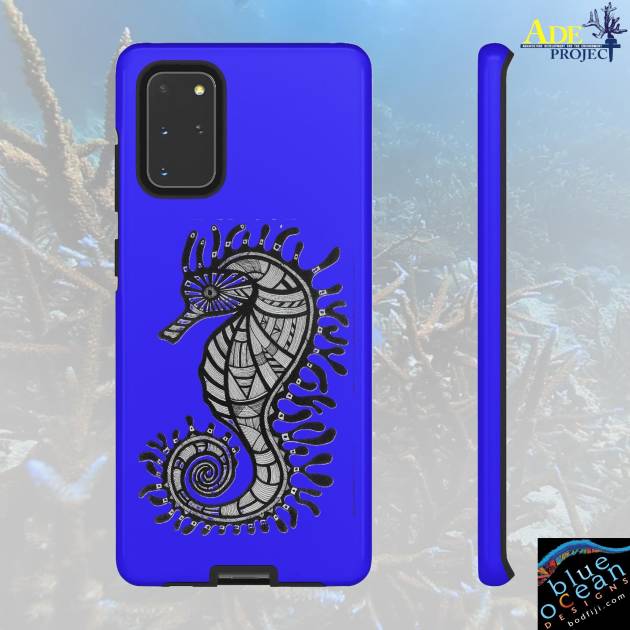 Seahorse on Blue Android Tough Case - Walt Smith Fiji Ocean Art - Supports ADE Reef Restoration