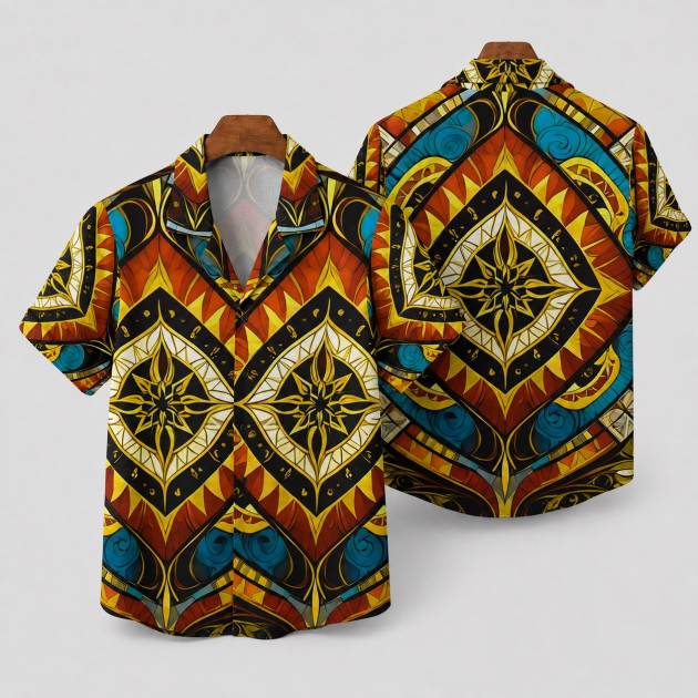 Tribal Geometric Pattern Hawaiian Shirt