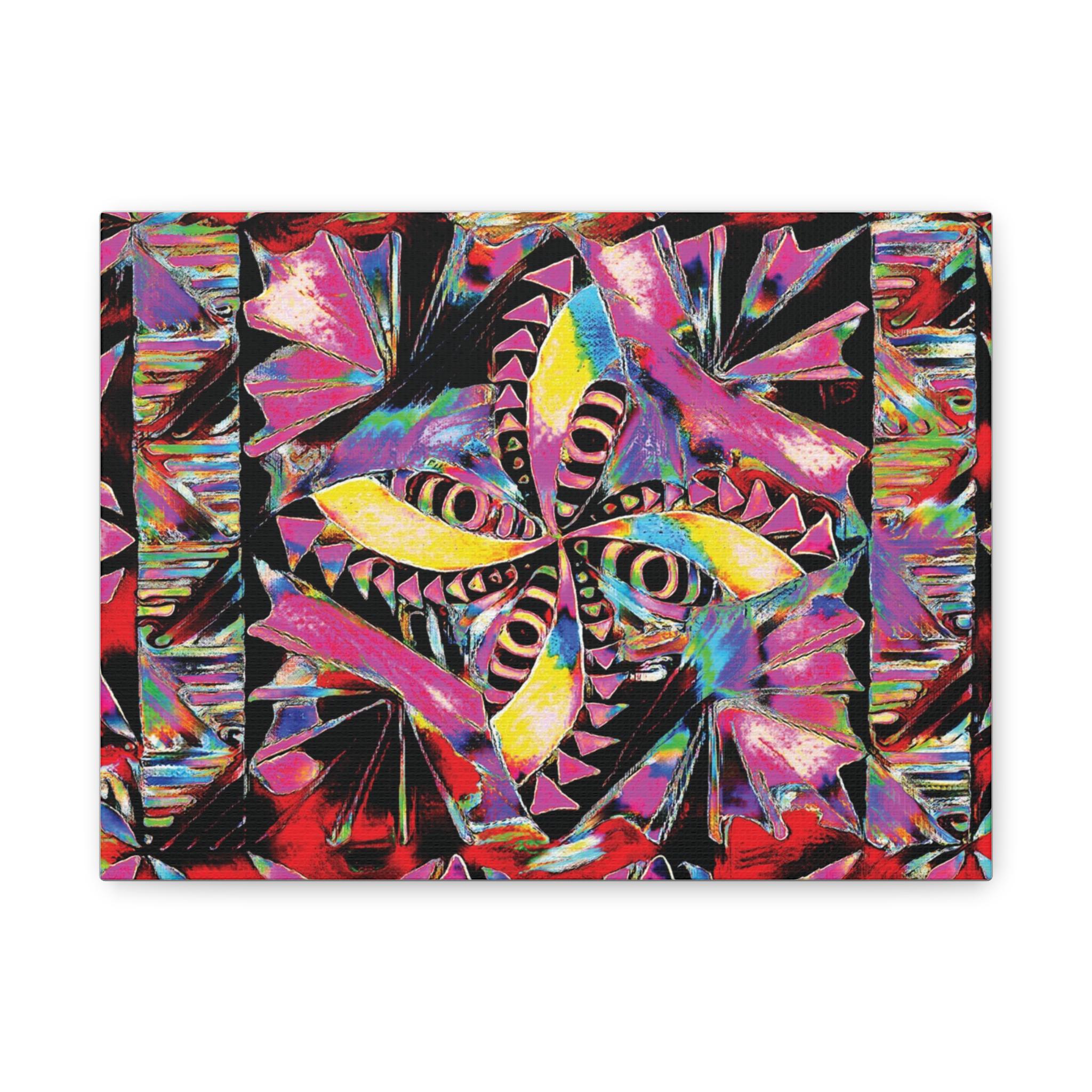Colorful Polynesian Pattern Modern Wall Art | Matte 1.25"