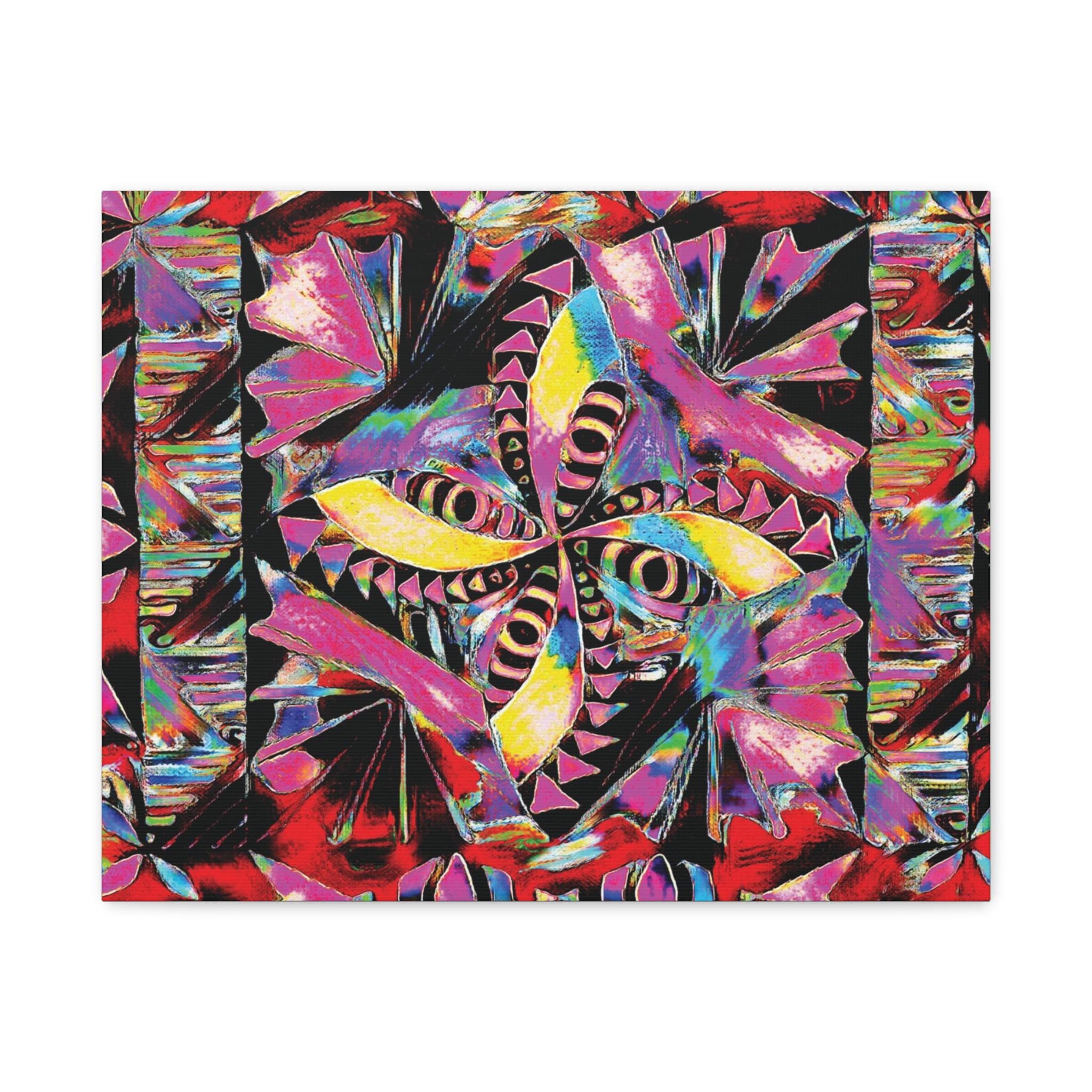 Colorful Polynesian Pattern Modern Wall Art | Matte 1.25"