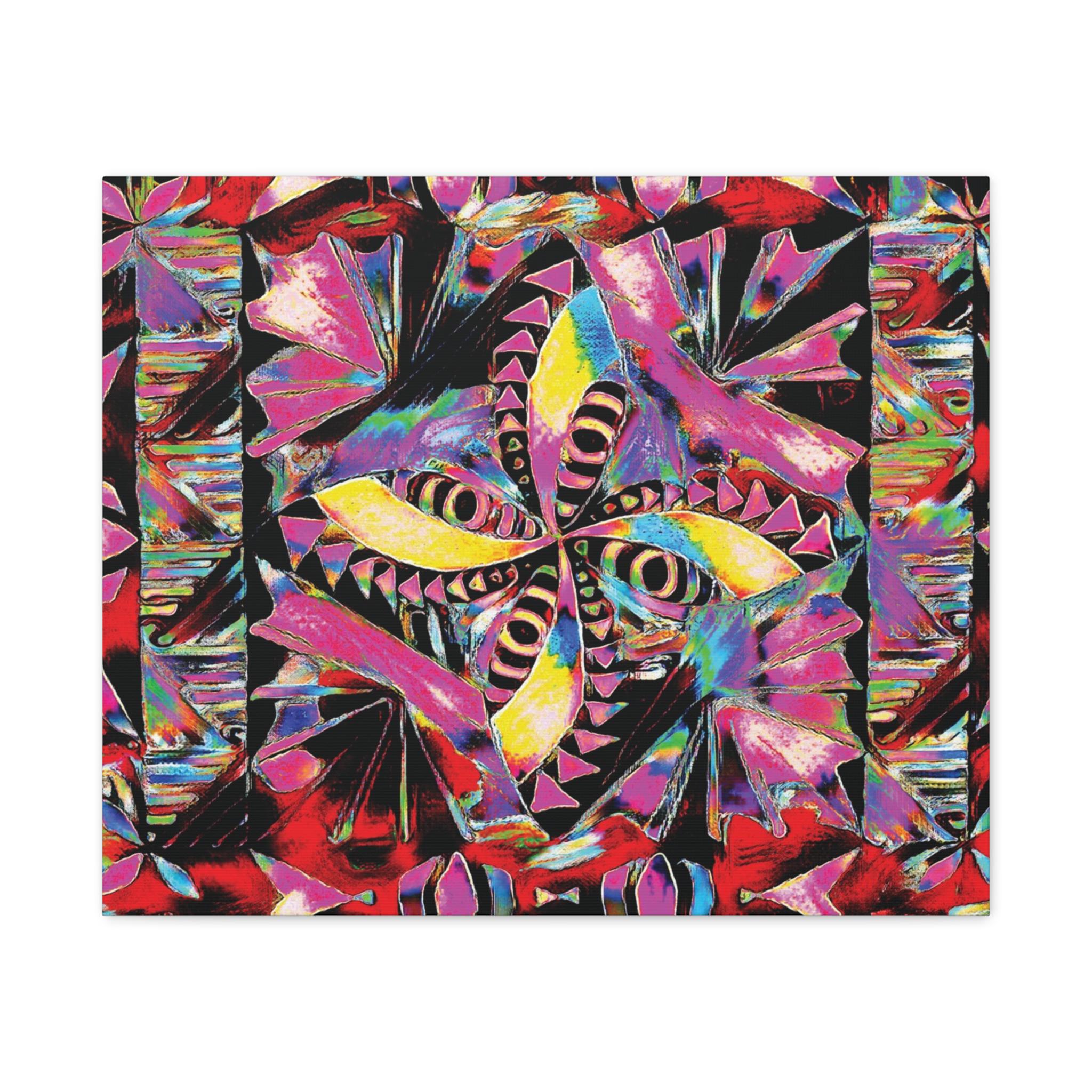 Colorful Polynesian Pattern Modern Wall Art | Matte 1.25"