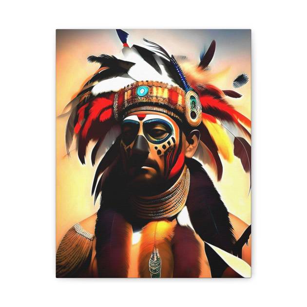 Polynesian Warrior Matte Canvas Stretched 1.25"