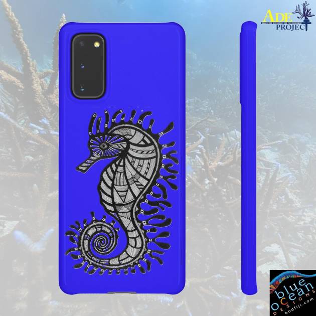 Seahorse on Blue Android Snap Case - Walt Smith Fiji Ocean Art - Supports ADE Reef Restoration