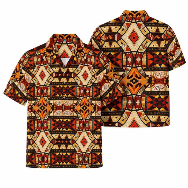 Tribal Geometric Pattern Hawaiian Shirt