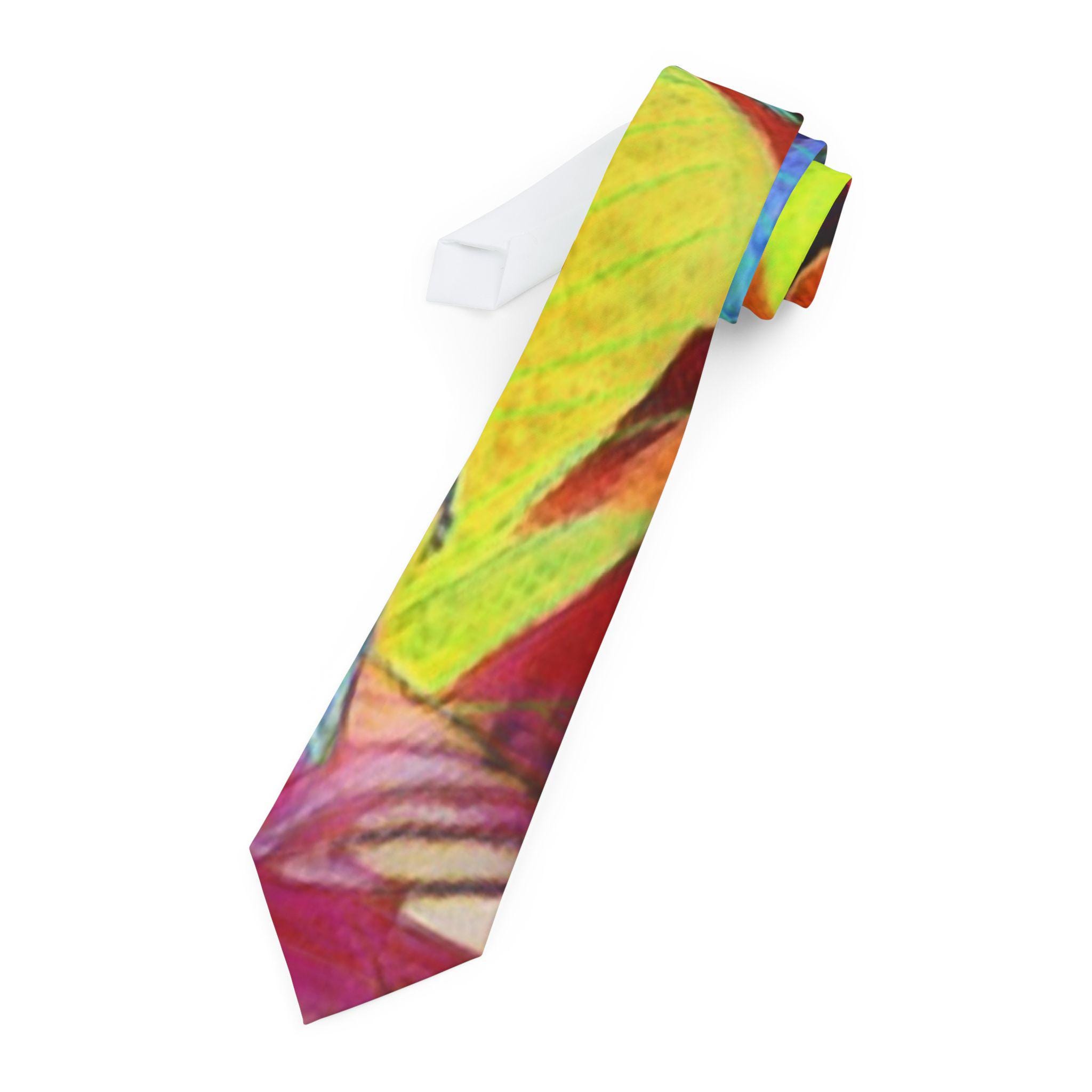 Colorful Abstract Floral Necktie | Bright Painterly Pattern